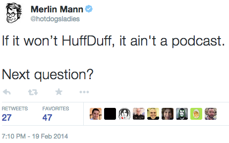 Merlin Mann Huffduffer Tweet